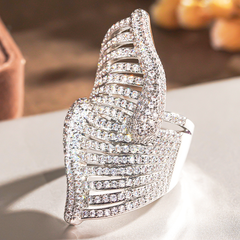 Opulent Bling Full Pave Sparkling Zirconia Statement Ring